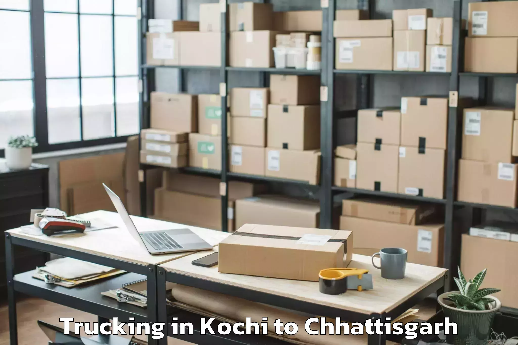 Professional Kochi to Gharghoda Trucking